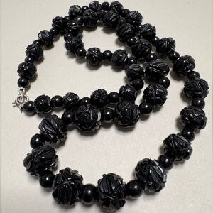 Antique Victorian Whitby Jet Necklace
